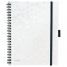 Caiet de birou Leitz WOW Be Mobile, PP, FSC, reciclabil, A4, 80 coli, cu spira, dictando, alb