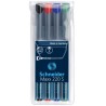 Universal permanent marker SCHNEIDER Maxx 220 S, varf 0.4mm, 4 culori/set - (N, R, A, V)