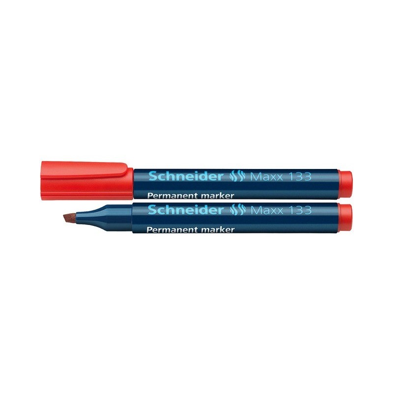 Permanent marker SCHNEIDER Maxx 133, varf tesit 1+4mm - rosu