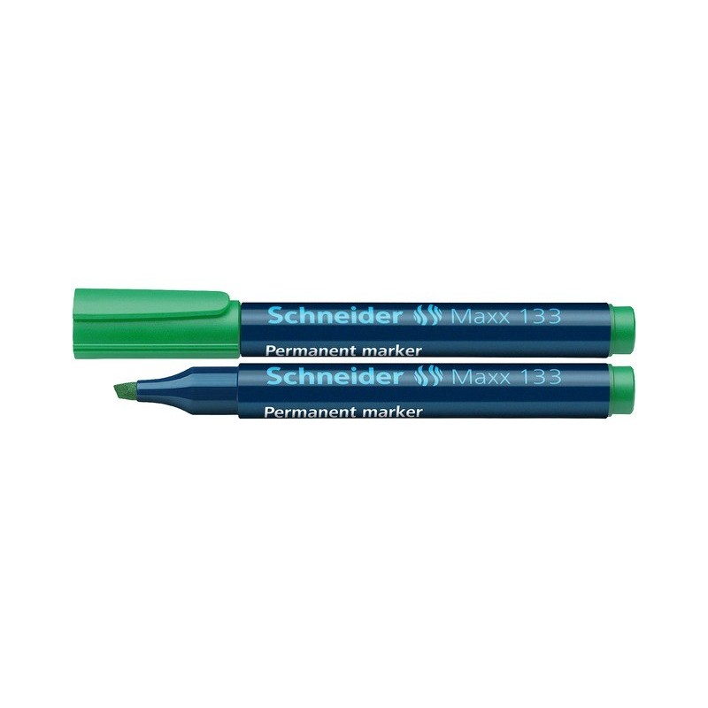 Permanent marker SCHNEIDER Maxx 133, varf tesit 1+4mm - verde