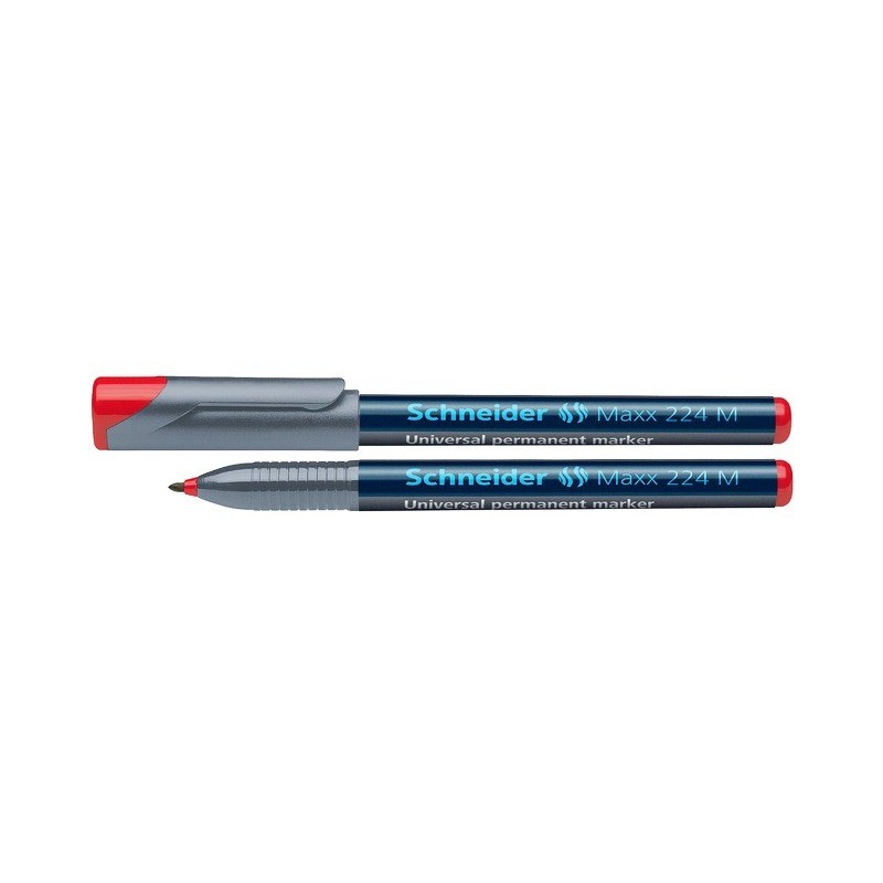 Universal permanent marker SCHNEIDER Maxx 224 M, varf 1mm - rosu