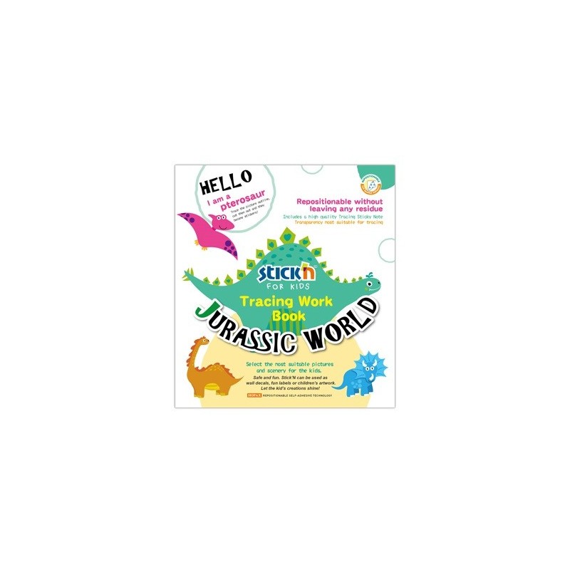 Carte educativa Stick"n Tracing Work Book - Jurassic World