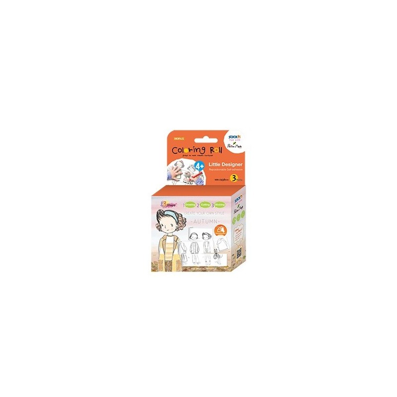 Cutie creativa cu role pentru colorat, 3 buc/set, Stick"n Little Designer - toamna