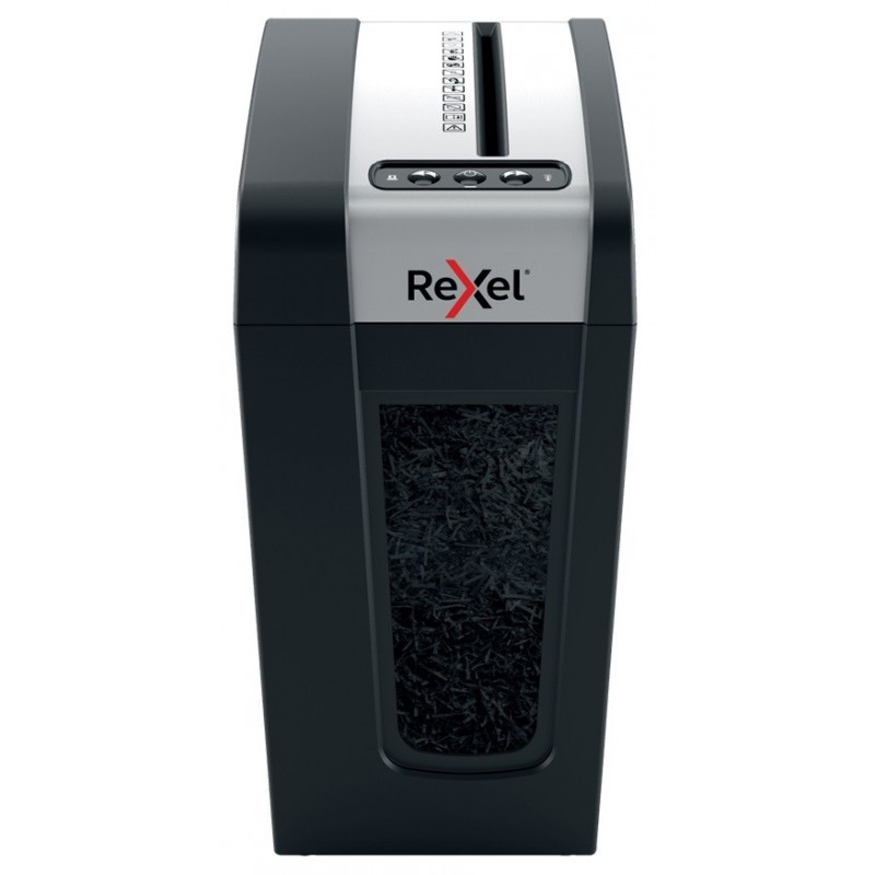 Distrugator documente manual REXEL SECURE MC4 Slim, P5, micro-cut (particule), 4 coli, 14l, negru-ar