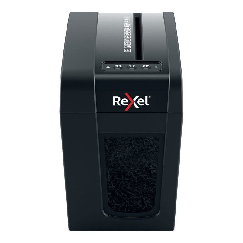 Distrugator documente manual REXEL SECURE X 6 Slim, P4, cross-cut (confeti), 6 coli, 10l, negru