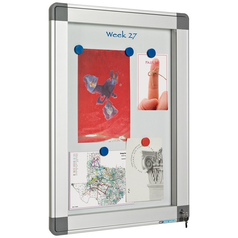 Avizier interior/exterior Recto, tabla alba magnetica, 15 x A4, 90 x 106 cm, SMIT