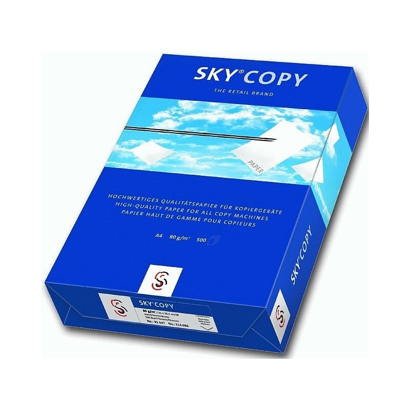 Hartie alba pentru copiator, A4, 80gr/mp, 500coli/top, Sky Copy