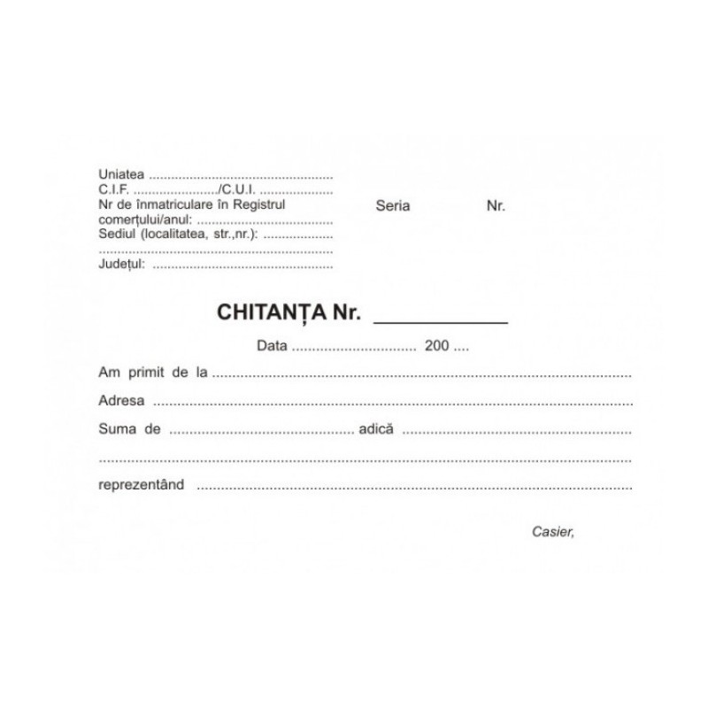 Chitantier autocopiativ, format A6, 2 ex.50set/carnet