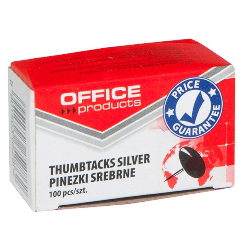 Pioneze metalice, 100 buc/cutie, Office Products