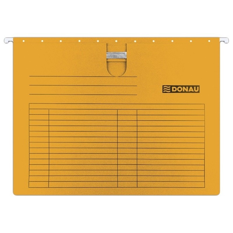 Dosar suspendabil cu sina, carton 230g/mp, bagheta metalica, 5 buc/set, DONAU - orange