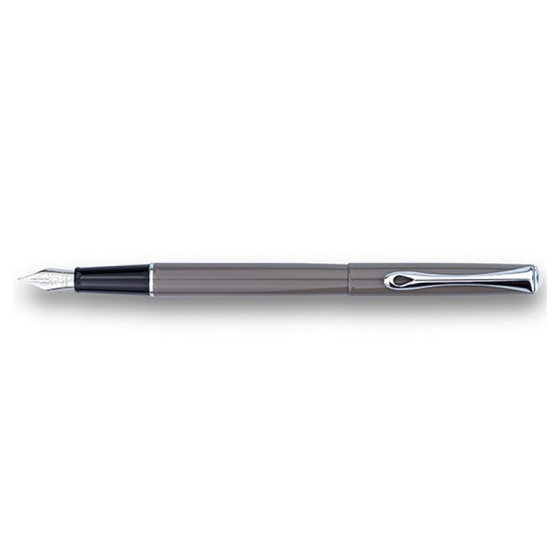 Stilou Diplomat Traveller, cu penita M, din otel inoxidabil - taupe grey