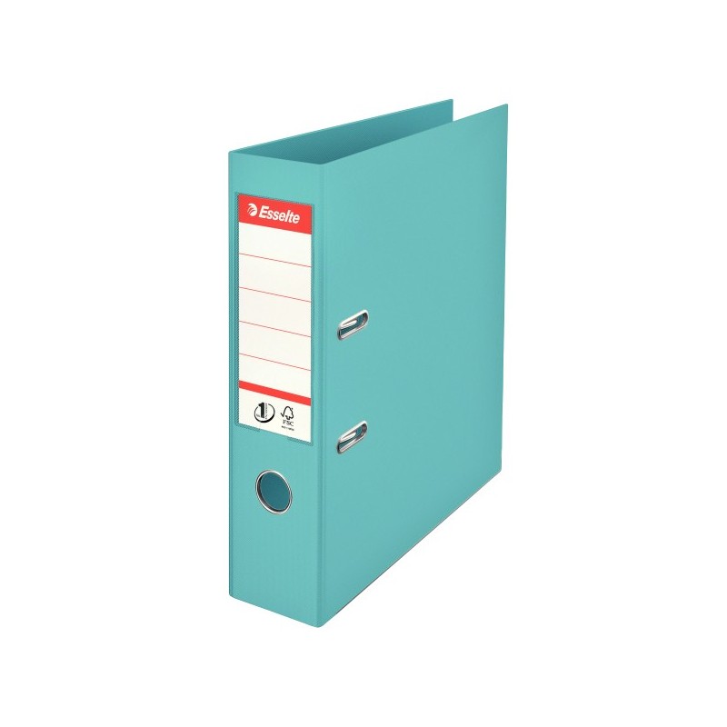 Biblioraft Esselte No.1 Power Colour Breeze, PP/PP, partial reciclat, FSC, A4, 75 mm, albastru
