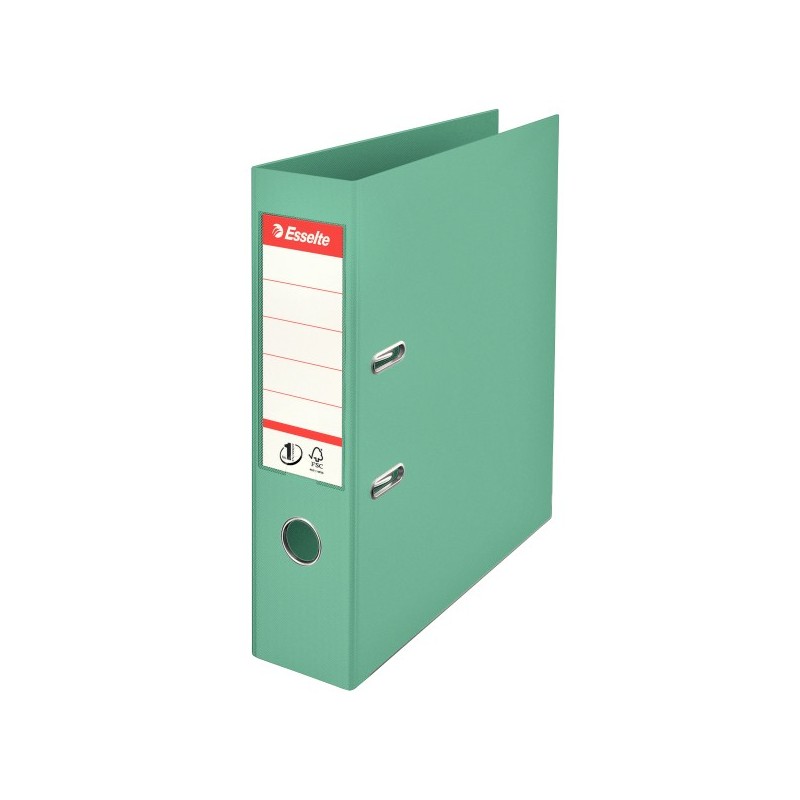 Biblioraft Esselte No.1 Power Colour Breeze, PP/PP, partial reciclat, FSC, A4, 75 mm, verde