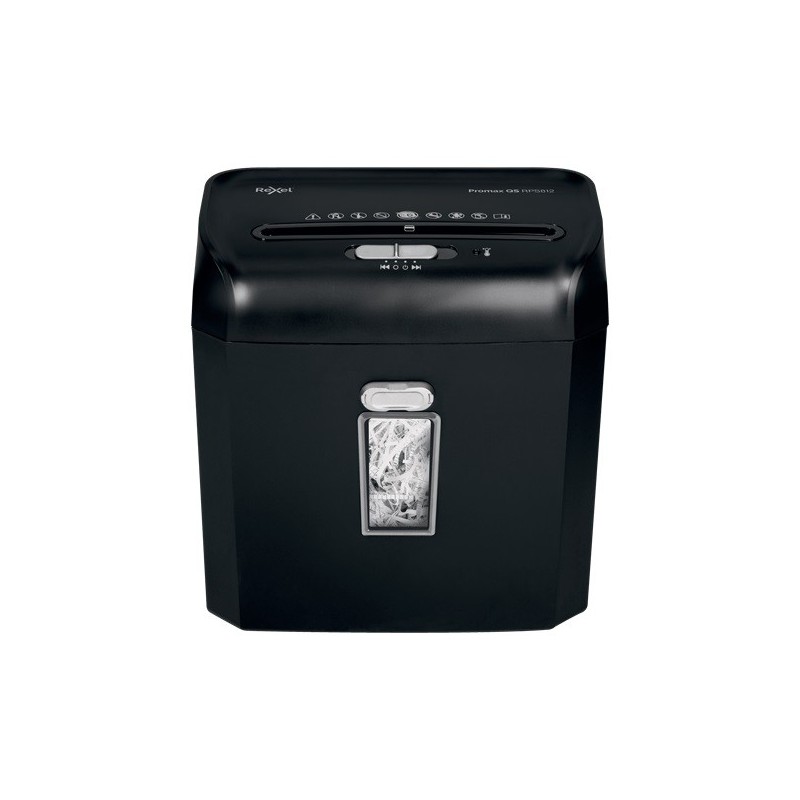 Distrugator documente manual REXEL PROMAX QS RPS812, P2, strip-cut (fasii), 8 coli, cos 12l, negru