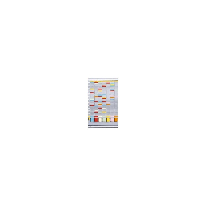 Planner saptamanal cu T-cards, cu 35 de slot-uri, complet, DJOIS - gri deschis