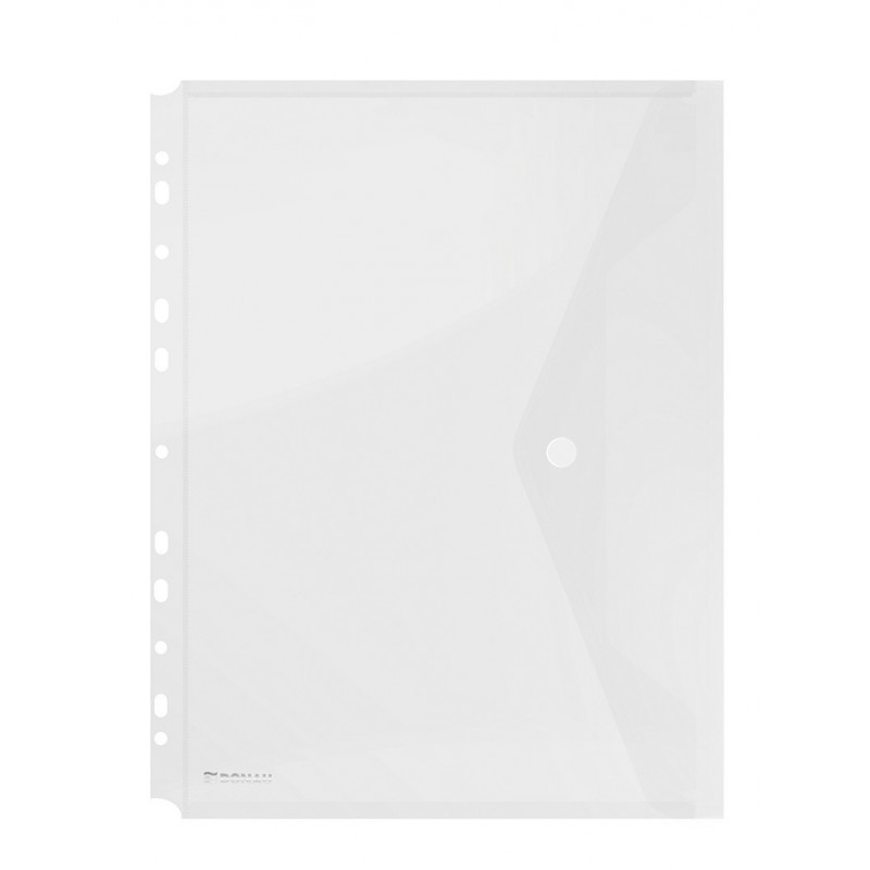 Folie protectie doc. A4, clapa laterala, inchidere cu capsa, 4/set, 200 microni, DONAU - transparent