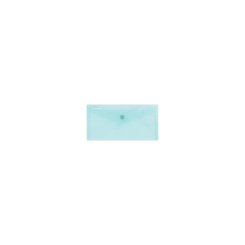 Mapa PP protectie documente DL landscape, inchidere cu capsa, 10/set, DONAU - albastru transparent