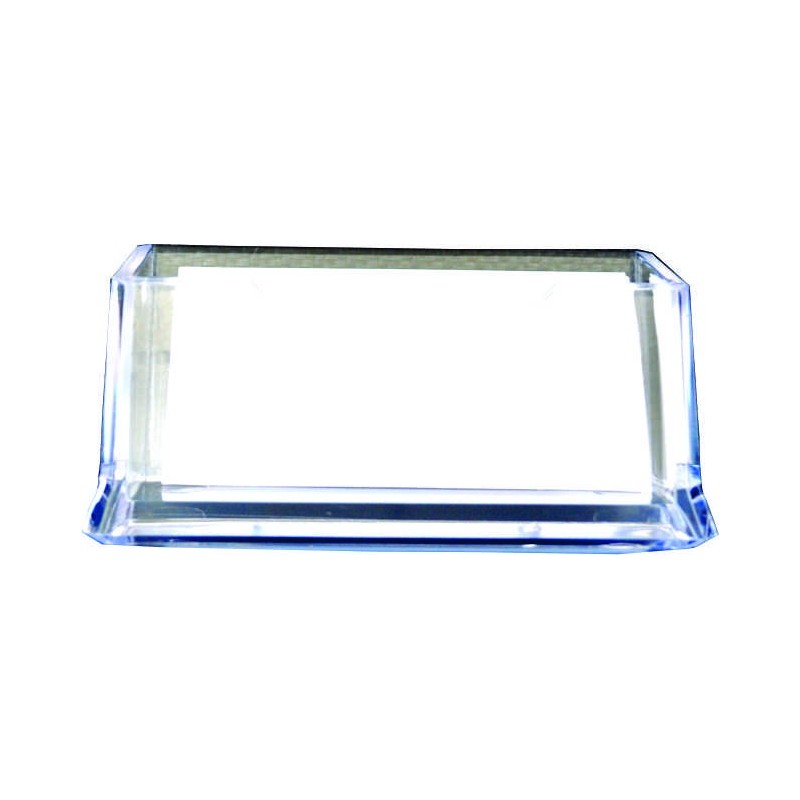 Suport plastic pentru carti de vizita pentru birou, FOSKA - transparent