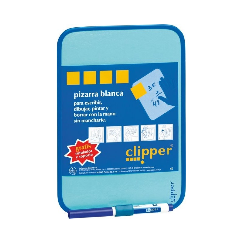 Tablita pentru scris 55 x 44 cm + marker, CLIPPER - alba