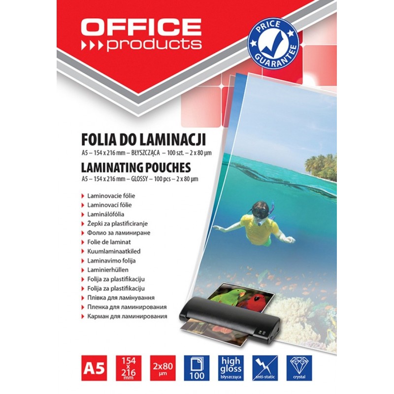 Folie laminare, A5 80 microni 100buc/top Office Products