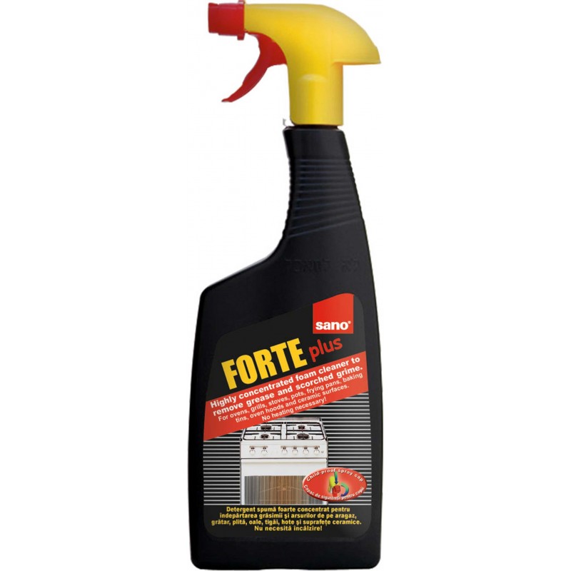 Detergent spuma, indeparteaza grasimea de pe aragaz, gratar, plita, oale, tigai, 750ml, SANO Forte P