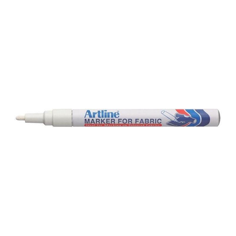 Marker ARTLINE for Fabric, pentru marcat pe material textil, corp metalic, varf rotund 1.2mm - alb