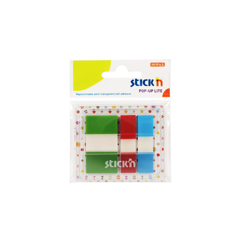 Film index autoadeziv 45 x 12mm + 45x25mm, 3x20file, dispenser, Stick"n Pop-up Lite-3 cul trans/neon