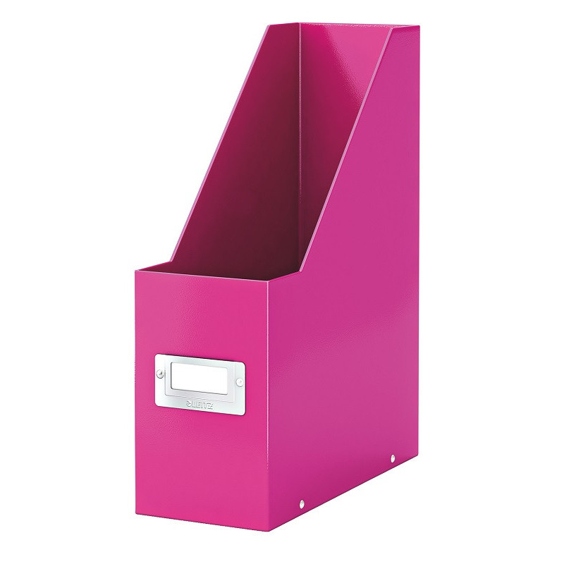 Suport vertical LEITZ WOW Click & Store, pentru documente, carton laminat, A4, roz
