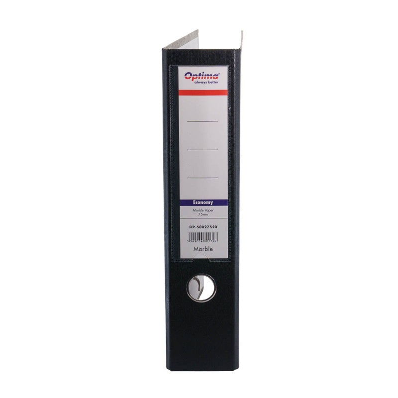 Biblioraft A4, margine metalica, 75mm, Optima Economy - marmorat
