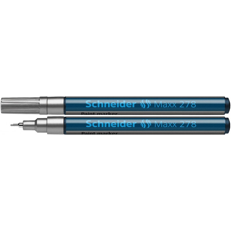 Marker cu vopsea SCHNEIDER Maxx 278, varf rotund 0.8mm - argintiu