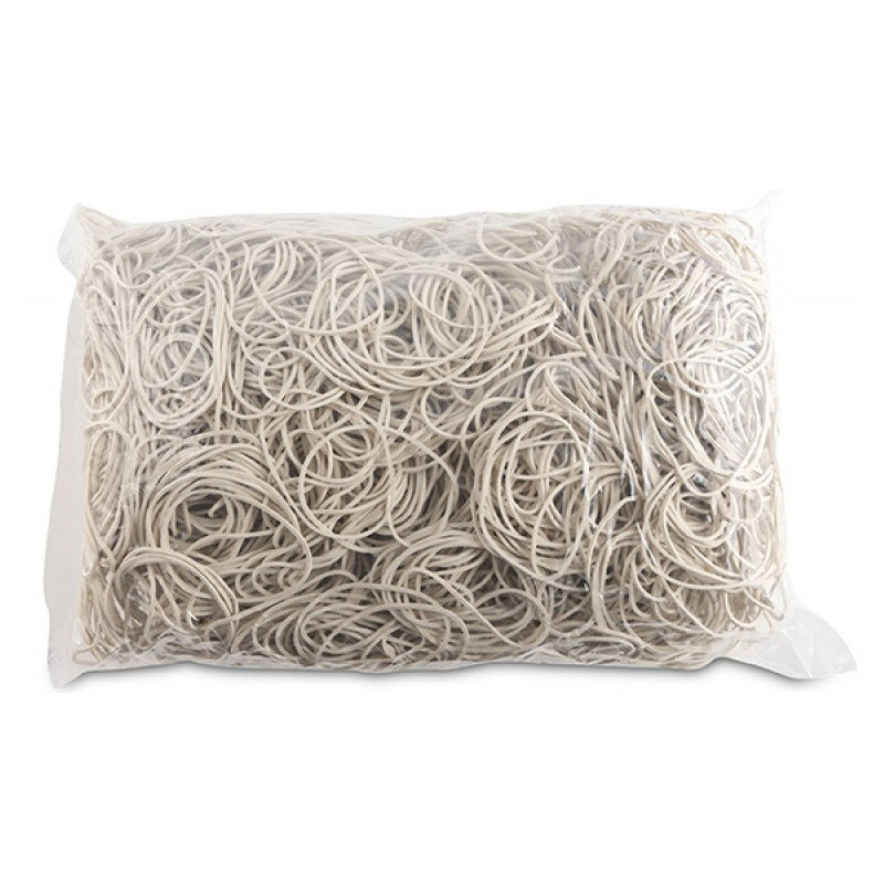 Elastice pentru bani, 1.5mm grosime, D 50mm, 60% cauciuc, 1000g/punga, Office Products -culoare alba