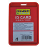 Buzunar PVC, pentru ID carduri, 74 x 105mm, vertical, 5 buc/set, KEJEA - rosu