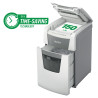 Distrugator documente automat LEITZ IQ Office, P5, micro-cut (particule), 150 coli, cos 44l, alb-gri