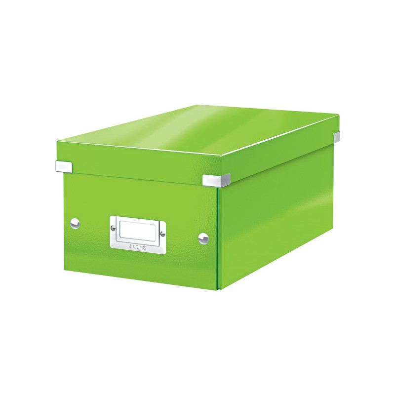 Cutie depozitare Leitz WOW Click & Store, carton laminat, pliabila, cu capac, 20x14x35 cm, verde