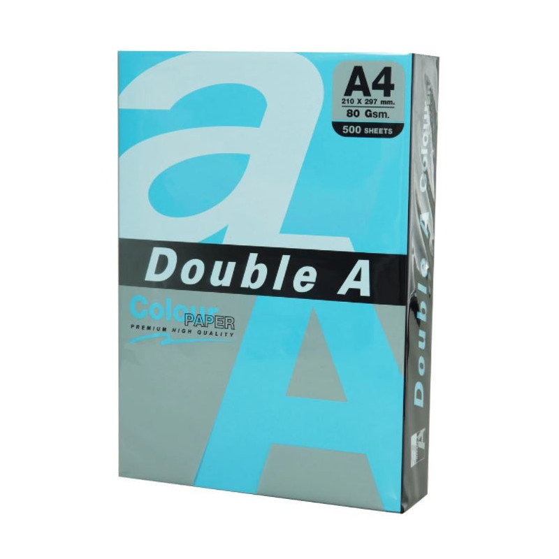 Hartie color pentru copiator A4, 80g/mp, 500coli/top, Double A - albastru intens
