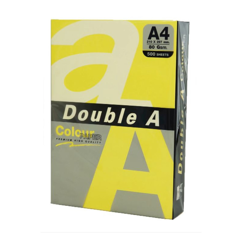 Hartie color pentru copiator A4, 80g/mp, 500coli/top, Double A - lemon intens