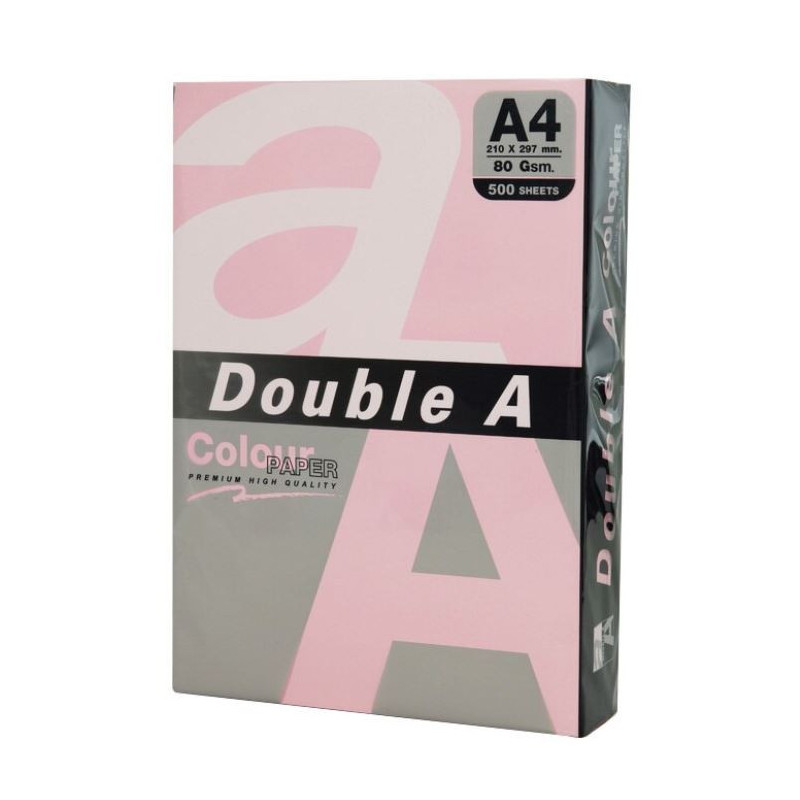 Hartie color pentru copiator A4, 80g/mp, 500coli/top, Double A - pastel pink
