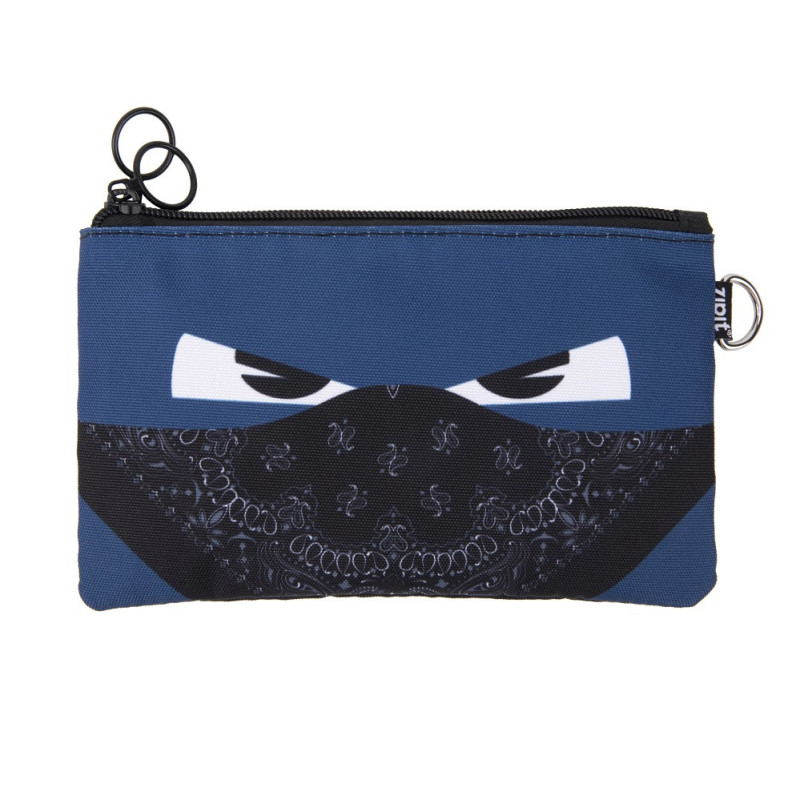 Penar dublu cu fermoar + masca material textil, ZIPIT Face-It Bandit - albastru