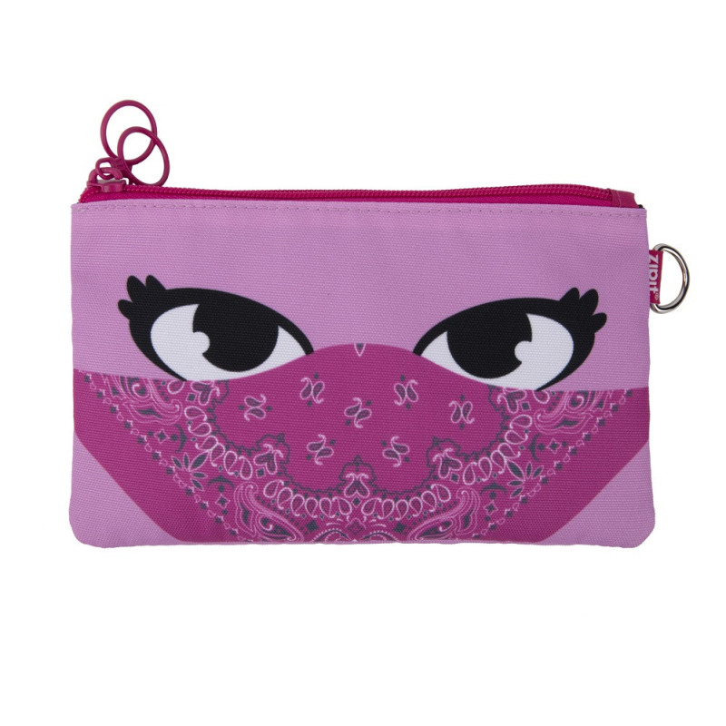 Penar dublu cu fermoar+masca material textil, ZIPIT Face-It Bandit - roz