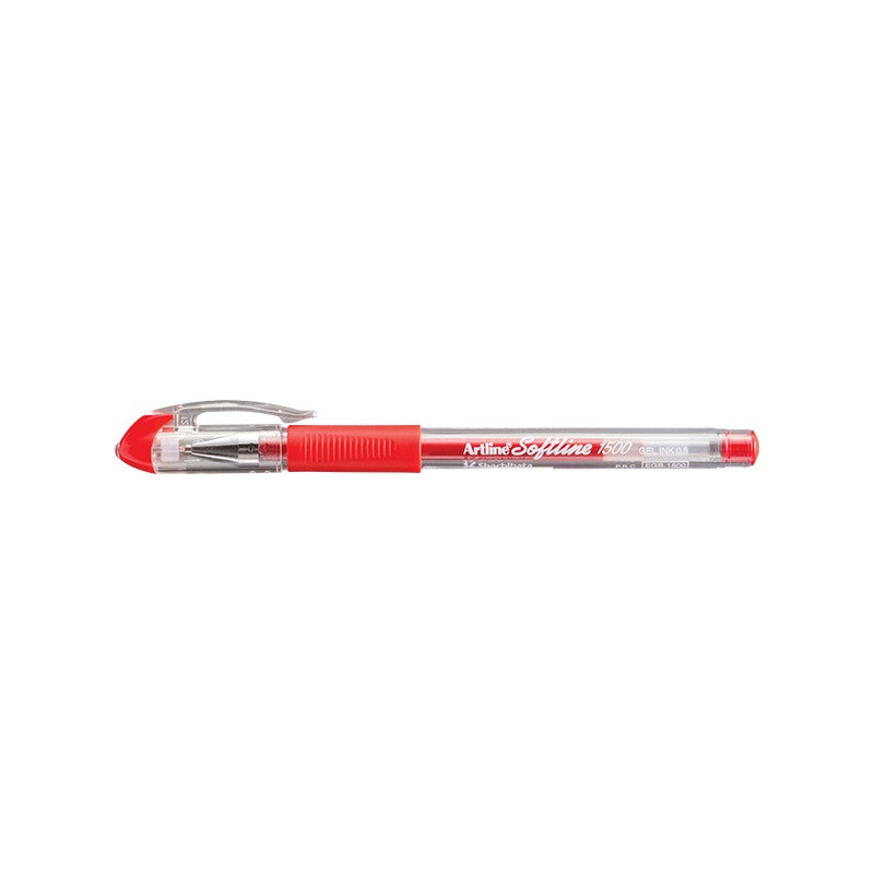 Pix cu gel ARTLINE Softline 1500, rubber grip, varf 0.5mm - rosu