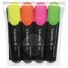 Textmarker SCHNEIDER Job, varf lat, 4 culori/set - (G, O, V, R)