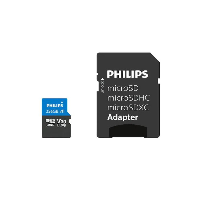 Card memorie Micro SDXC, cu adaptor SD, clasa 10, PHILIPS - 256GB