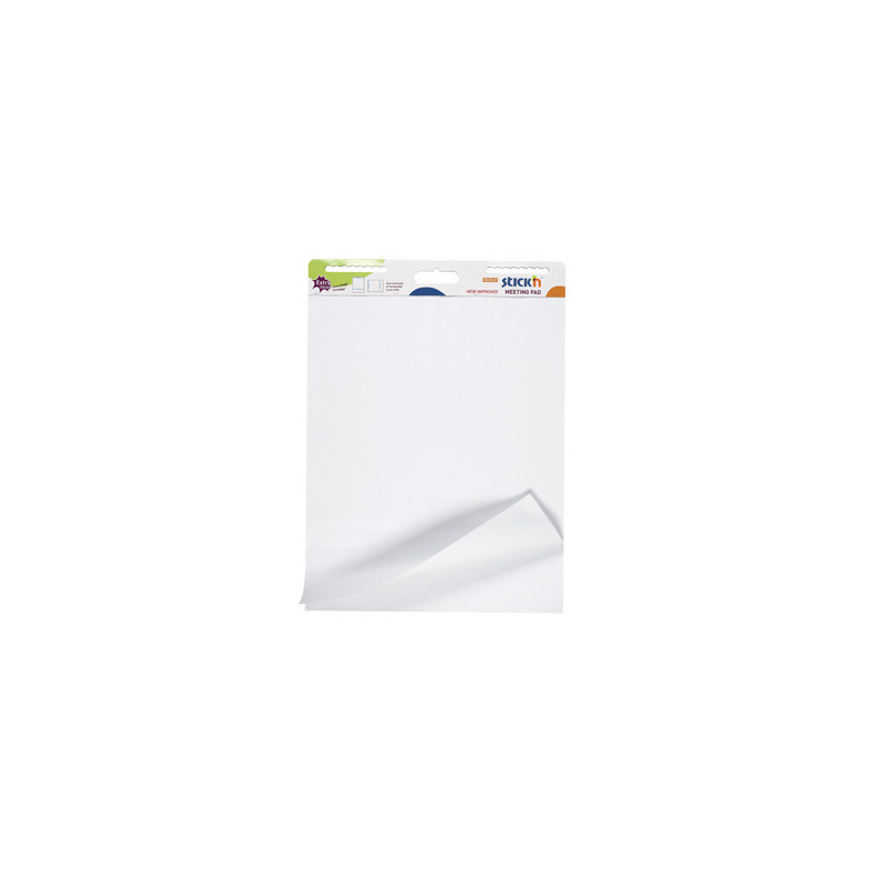 Flipchart pad repozitionabil, 792 x 635mm, 30 coli/set, Stick"n - coli albe
