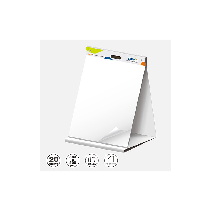 Flipchart pad autoadeziv extra-sticky, 584 x 508mm, 20 coli/set, Stick"n
