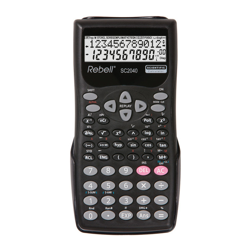 Calculator stiintific, 12 digits, 240 functii, 155 x 70 x 18 mm, Rebell - negru