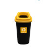 Cos plastic reciclare selectiva, capacitate 45l, PLAFOR Sort - negru cu capac galben - plastic