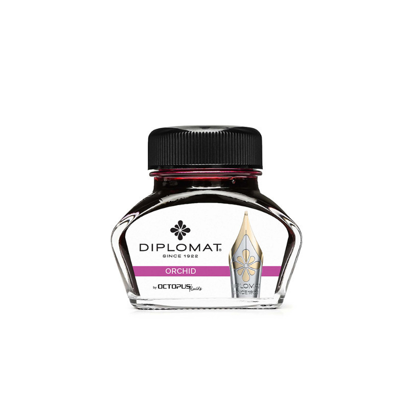 Calimara cu cerneala, 30ml, DIPLOMAT - roz orhidee