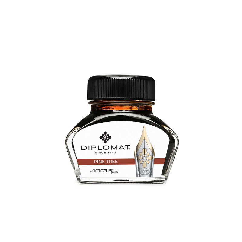 Calimara cu cerneala, 30ml, DIPLOMAT - maro pin