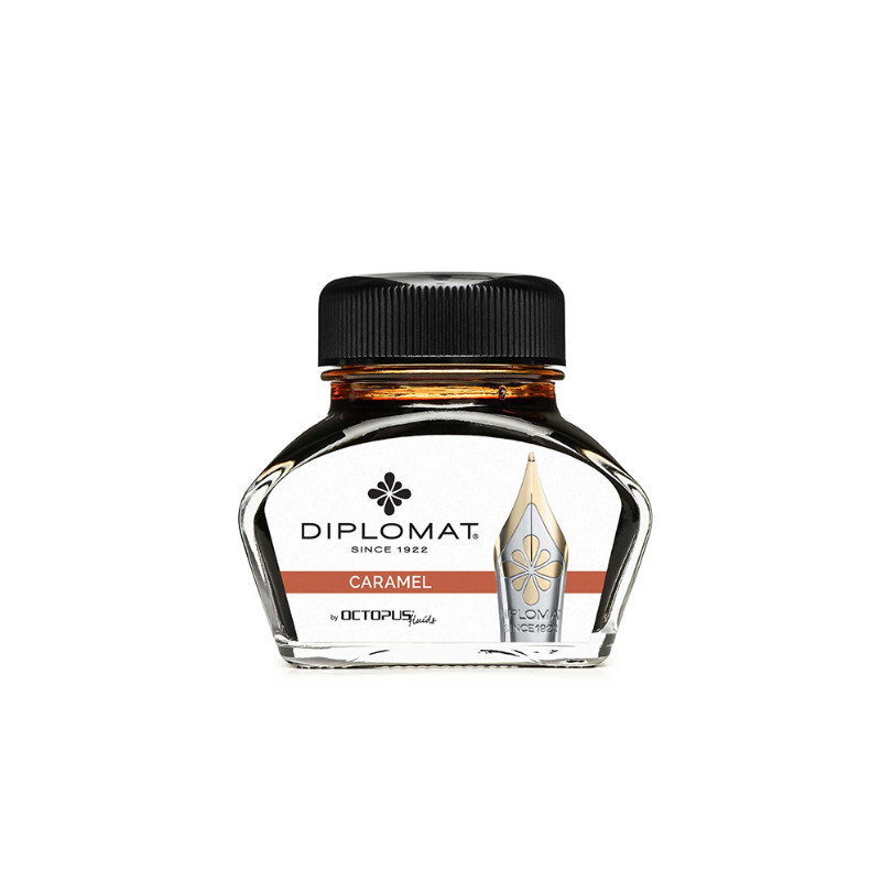 Calimara cu cerneala, 30ml, DIPLOMAT - maro caramel
