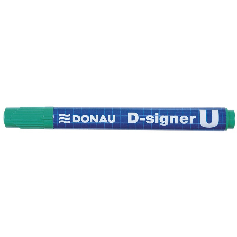 Permanent marker, varf rotund 2-4mm, corp plastic, DONAU D-Signer U - verde